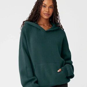 ALO Yoga Scholar Hoodie Midnight Green *RARE* Oversized XS Luxe Heavy Weight